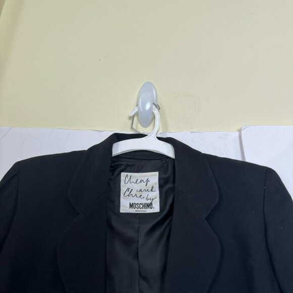 Moschino Cheap Chic Vintage 90s Appliqués CHEAP 3 Button Fitted Blazer Jacket 10 - Picture 10 of 15